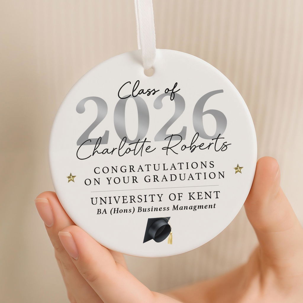 Personalised Graduation Class of 2025 Congratulations Ceramic Ornament Gift