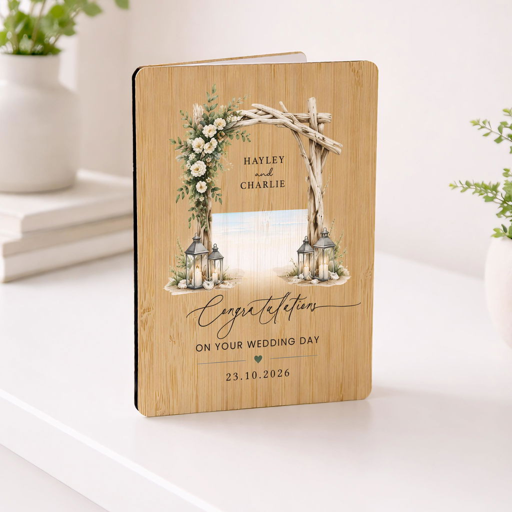 Personalised Sea Beach Themed Wedding Arch Congratulations Mr & Mrs Keepsake