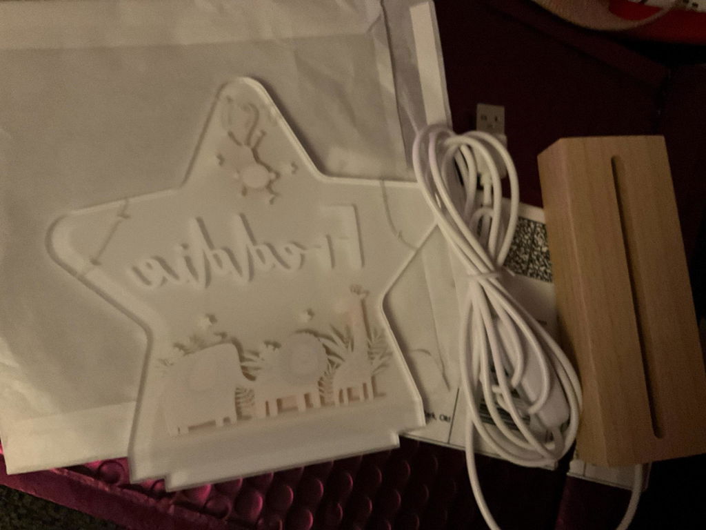Personalised LED Safari Animal Star Lamp Night Light