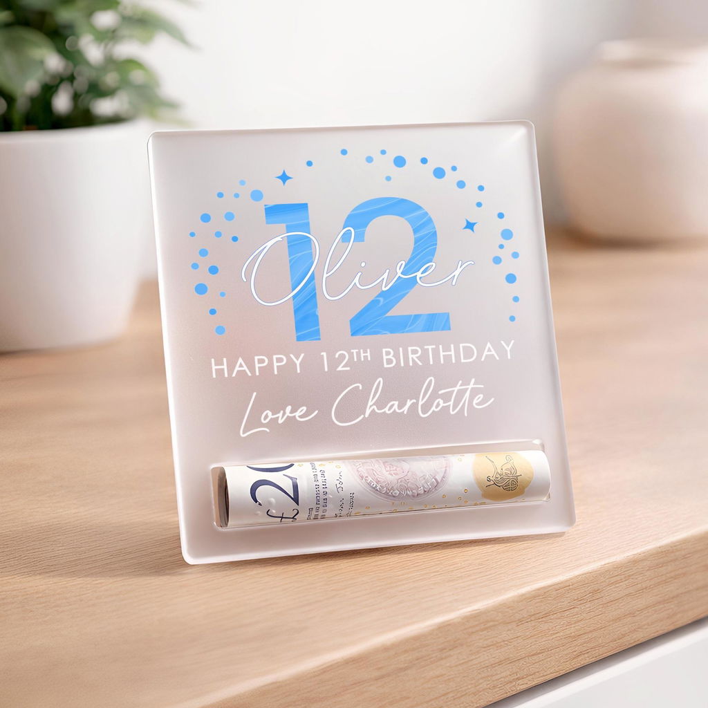 Personalised 12th Birthday Cash Holder Gift for Him