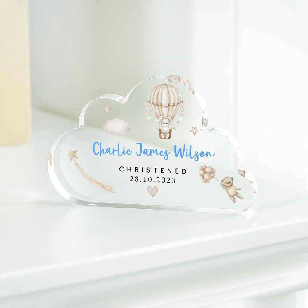Personalised Christening Cloud Baby Plaque