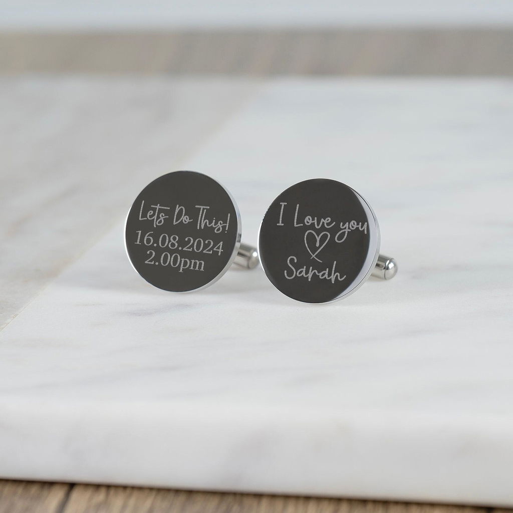 Personalised Engraved Groom Lets Do This Cufflinks
