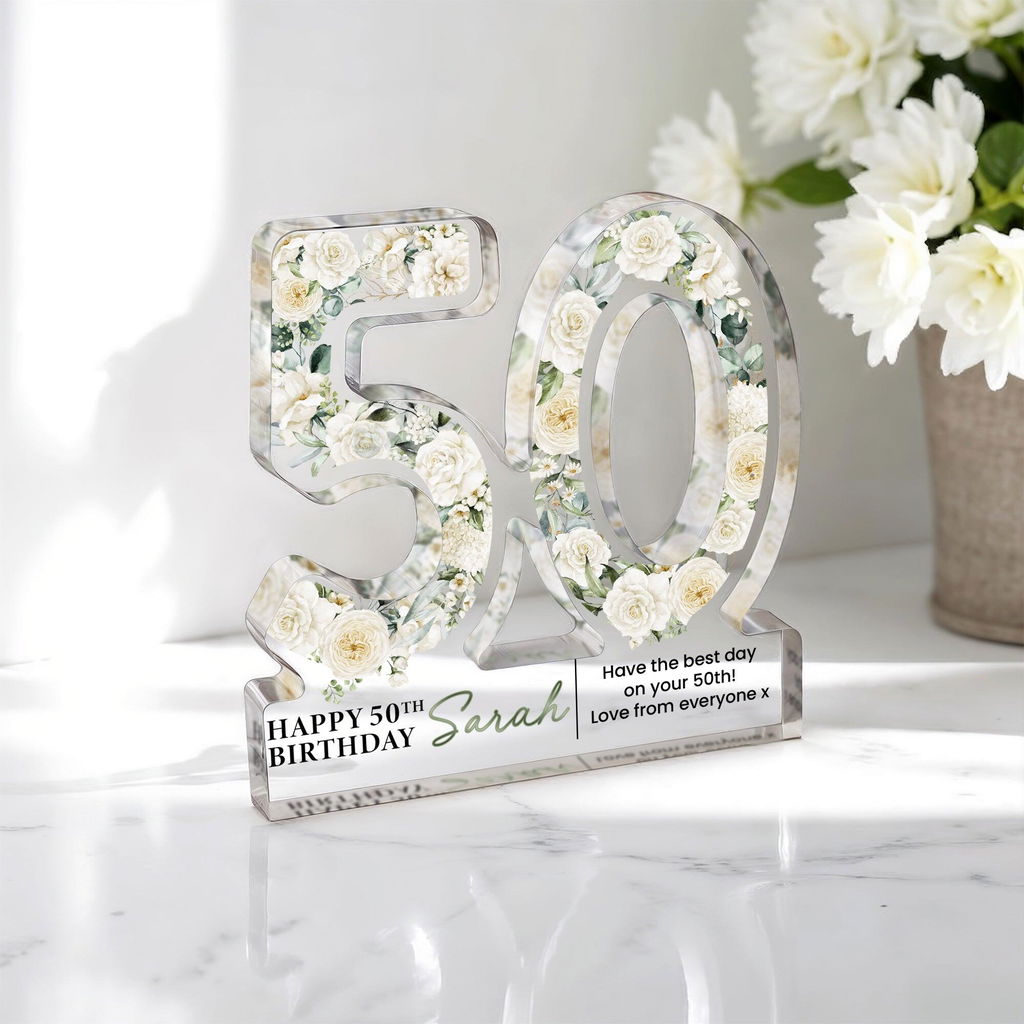 Personalised Freestanding 50th Birthday Gift Plaque