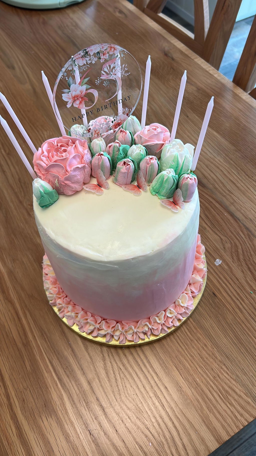 Personalised Rosy Pink Happy Birthday Heart Cake Topper - 18th 21st 30th 40th 50th Birthday