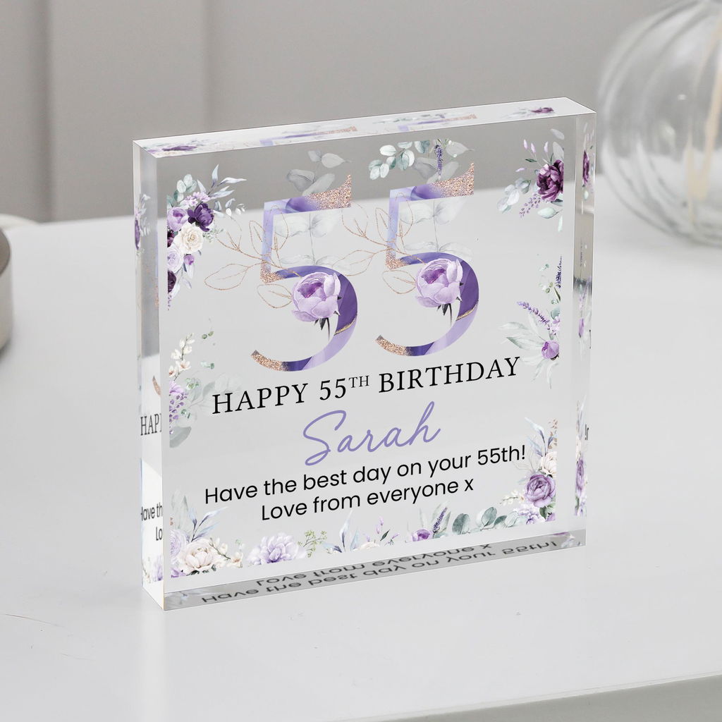 Personalised Happy 55th Birthday Gift Plaque