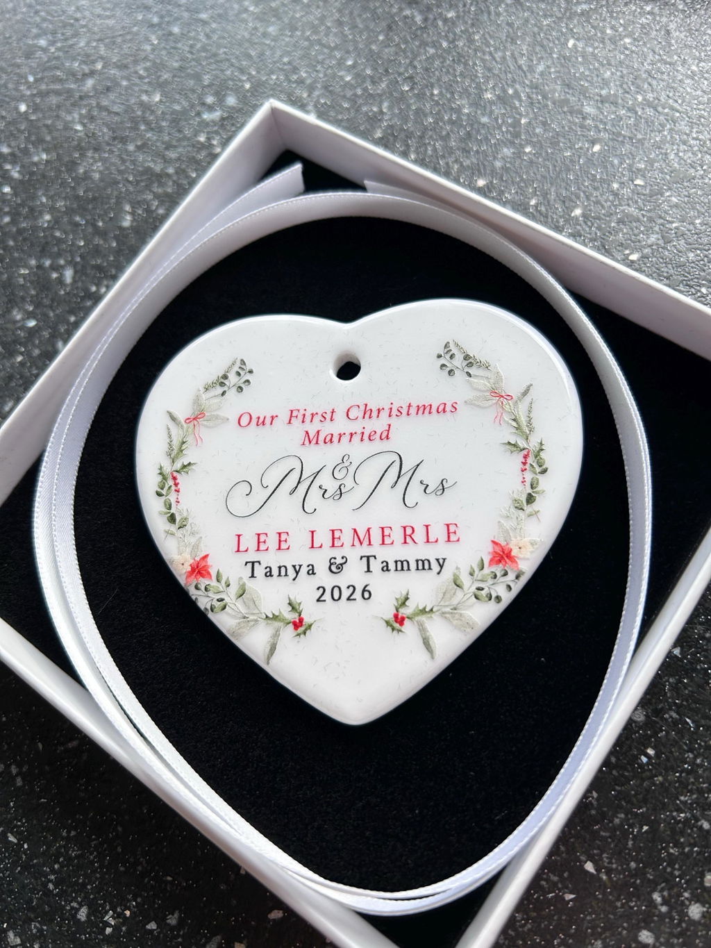 Personalised First Christmas Married Ornament Keepsake Bauble