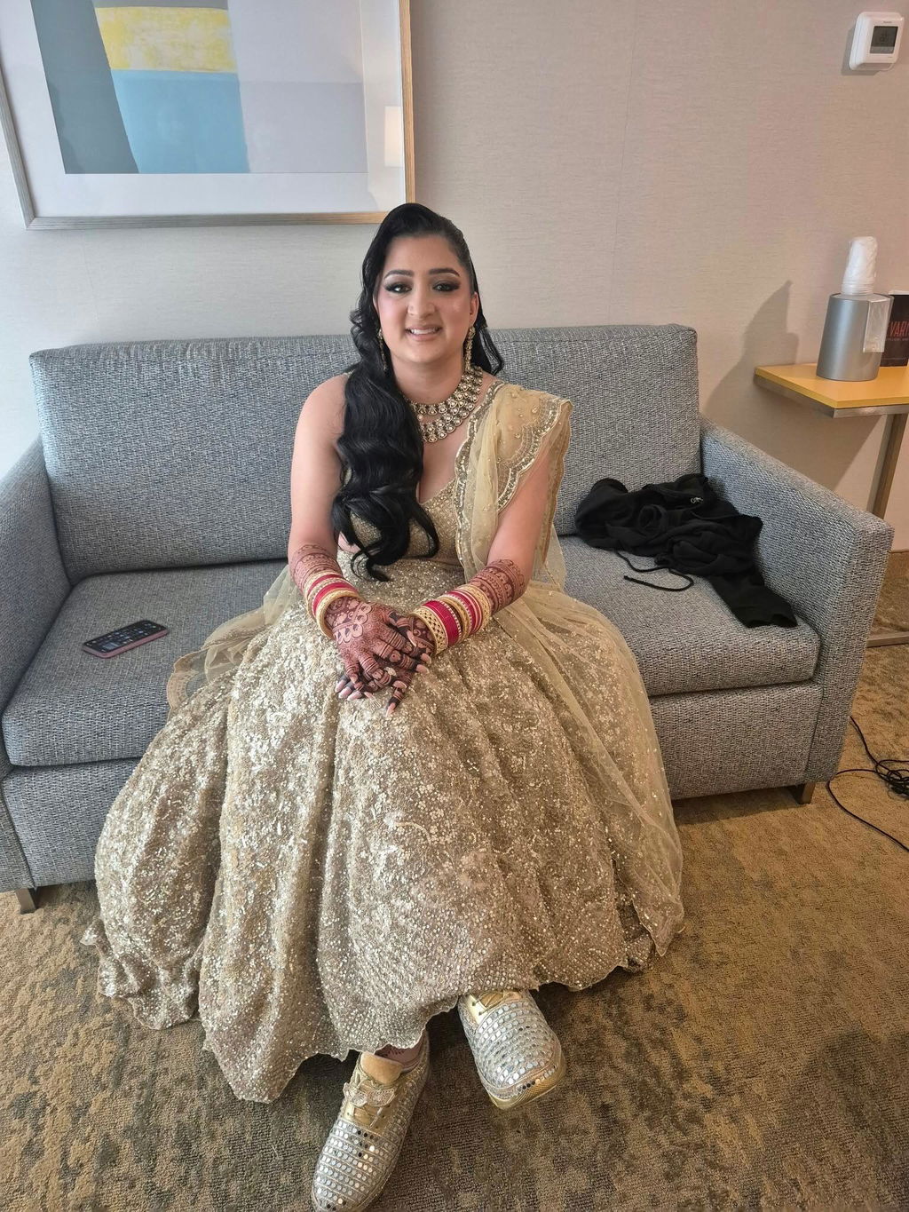 Golden Mirror – Bridal Sneakers with Dual Latkans | Gold Chunky Sneakers for Sangeet