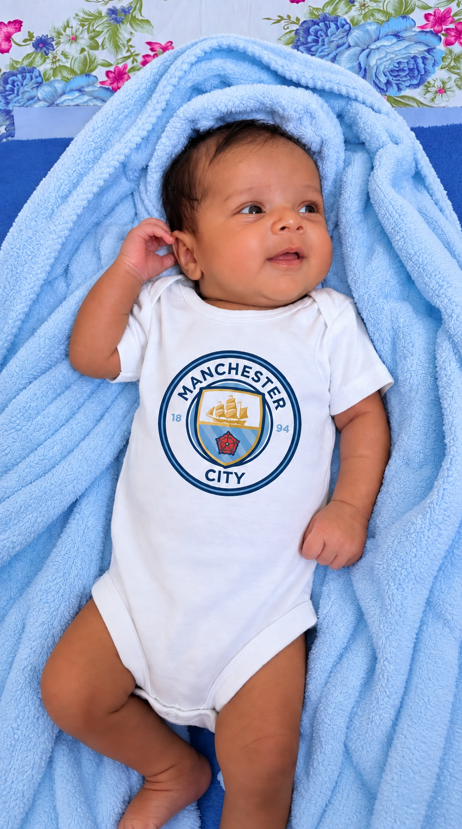 Manchester City Rompers for Baby Boy- FunkyTeesClub