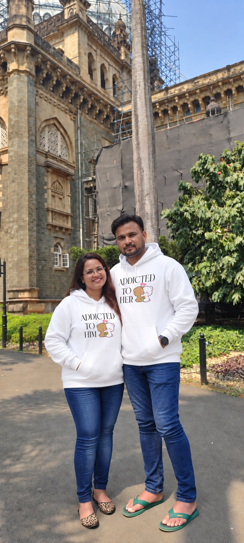 Addicted To Him Couple Hoodie-FunkyTeesClub