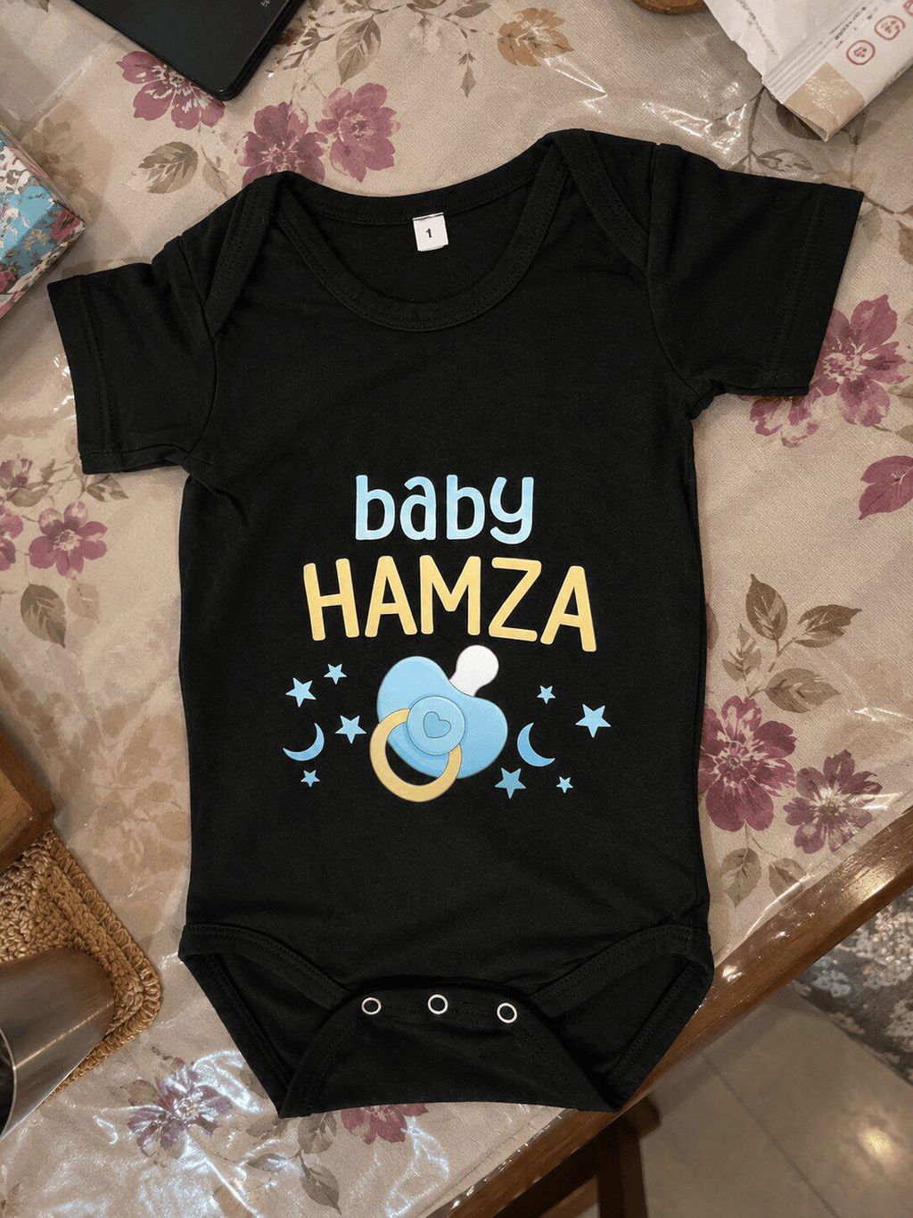 Custom Name Baby Surname Cute New Born Rompers for Baby Boy- FunkyTeesClub