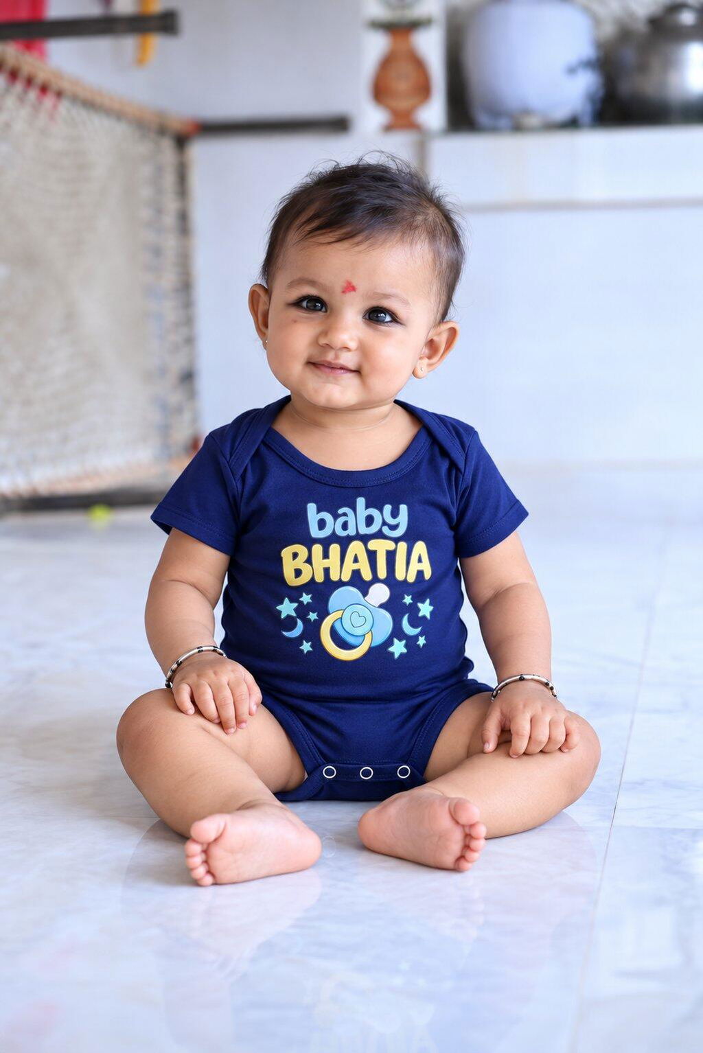 Custom Name Baby Surname Cute New Born Rompers for Baby Girl- FunkyTeesClub