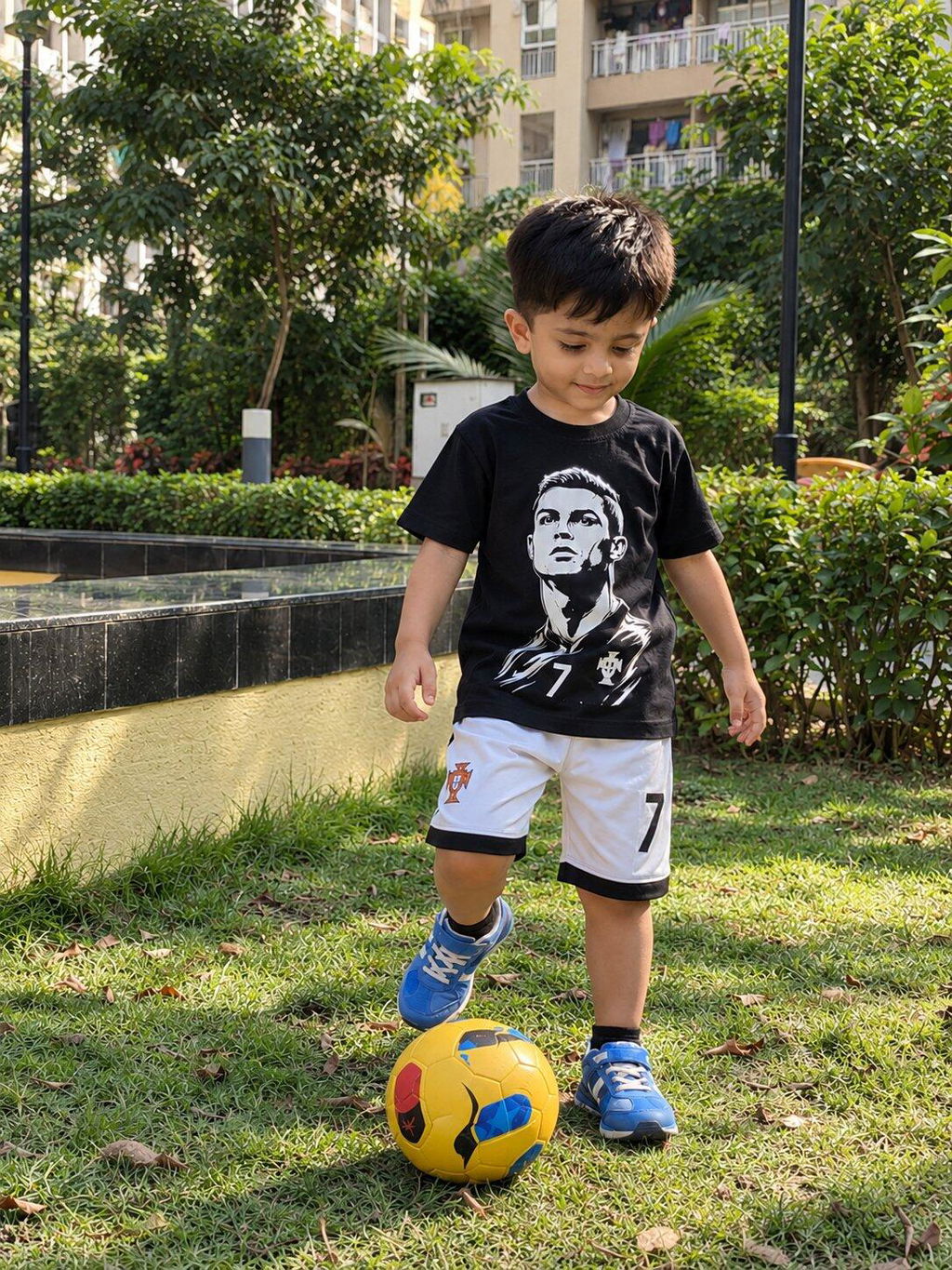 Ronaldo Football Half Sleeves T-Shirt for Boy-FunkyTeesClub