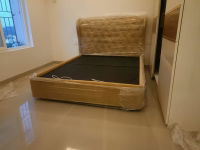 Kobe Modern Upholstered Bed Non Storage In Suede