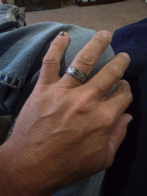 Hammered Band in Tungsten 8mm Ring - ATLAS