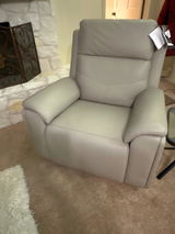 Dove gray P5 power swivel recliner with Massage, heat, lumber, and pillow tilt review photo