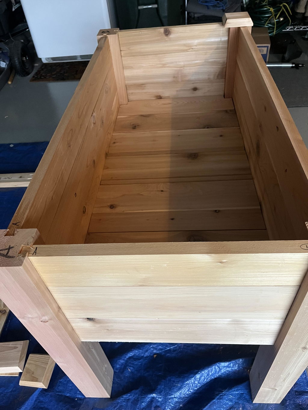 Elevated Cedar Raised Bed Planter with Trim
