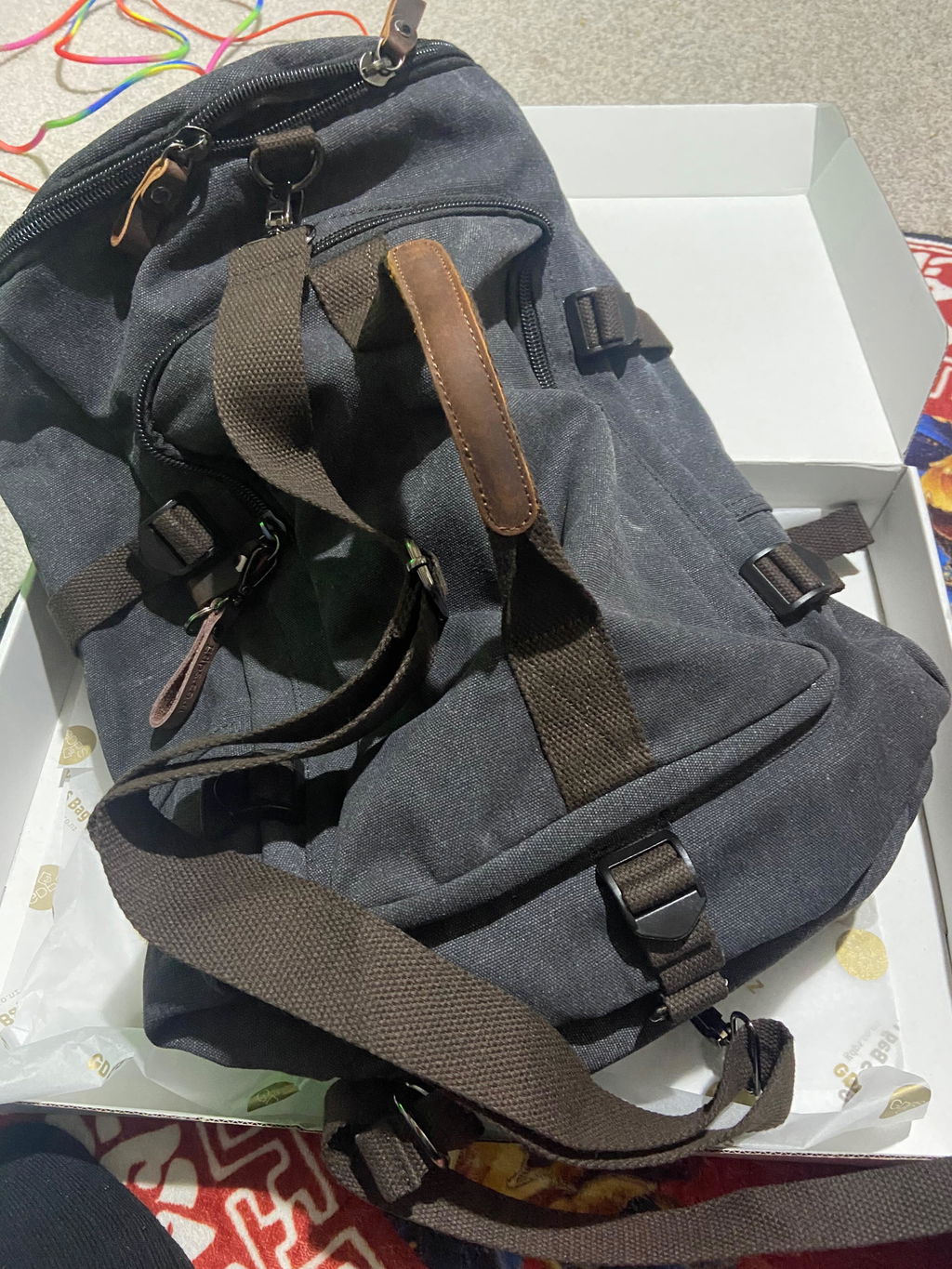 Convertible Canvas Backpack - Travel Duffle Bag 34L