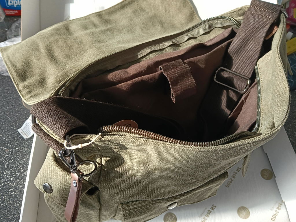 Casual Canvas Shoulder Crossbody Messenger Bag | Fits 15 Inch Laptop Satchel