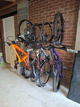 4 Bike Wall Rack | Compact Vertical Bike Storage | Garage and Shed
