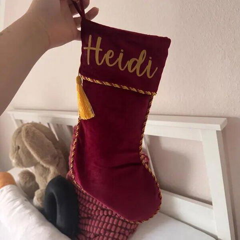 Personalized Velvet Christmas Stockings, Holiday Decorations, Christmas Gift LM32 670271