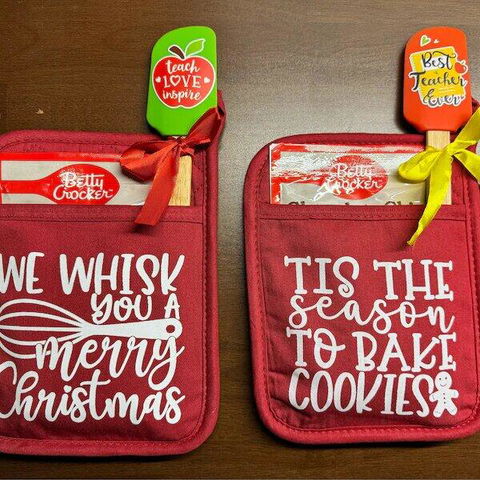 Personalized Sweet Christmas Wishes Cheer Potholder, Christmas Cookie Gift LM32 670539