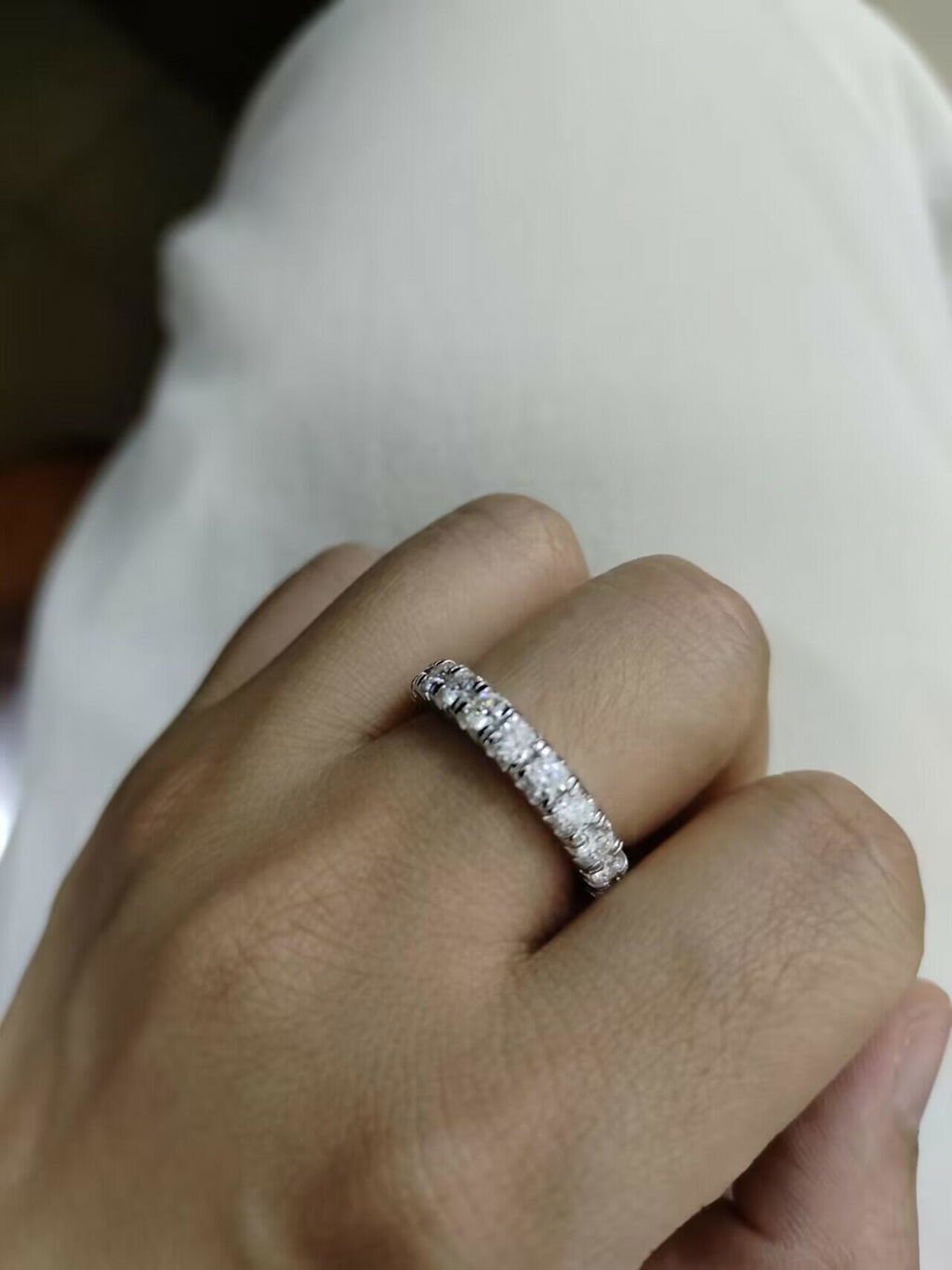 Wedding Band 3mm Moissanite Full Eternity Ring