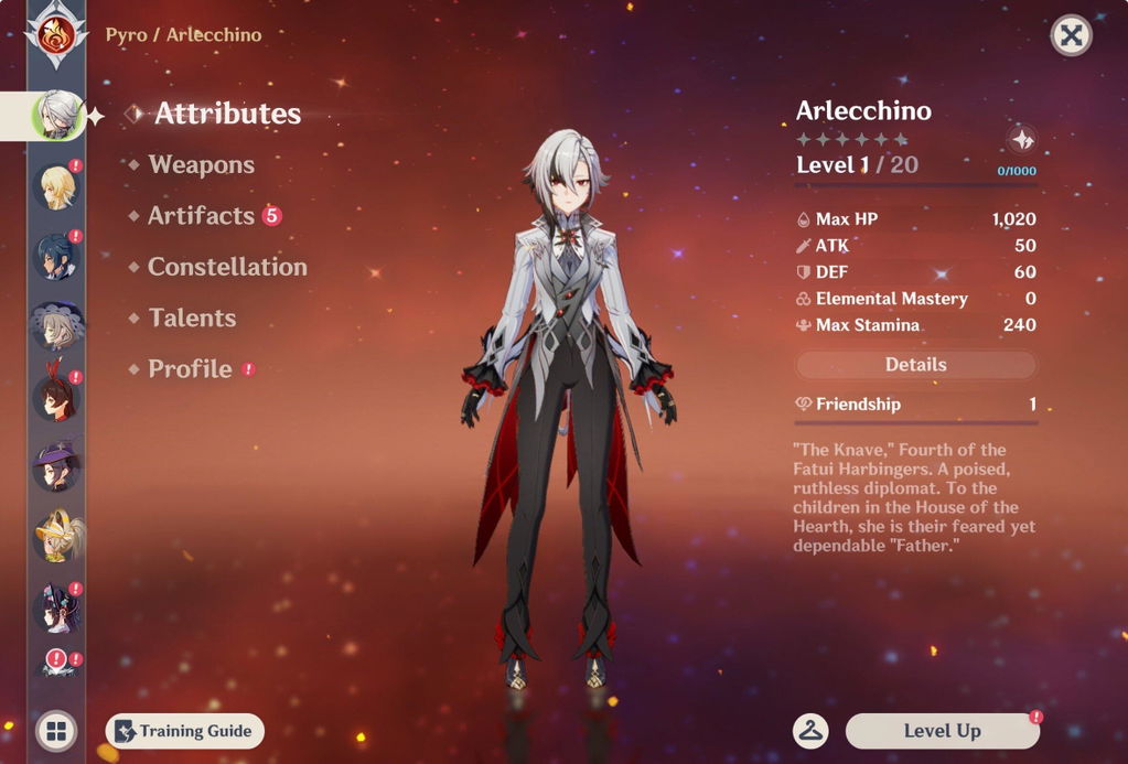 Arlecchino Genshin Impact Farmed Starter Account