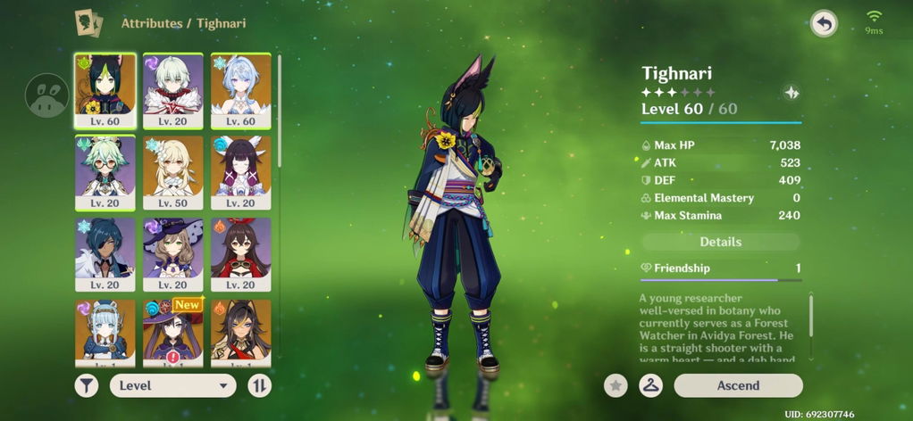 Columbina Genshin Impact Farmed Starter Account