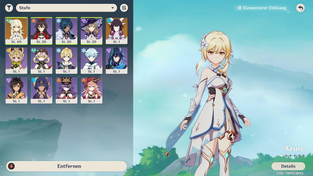 Columbina Genshin Impact Farmed Starter Account