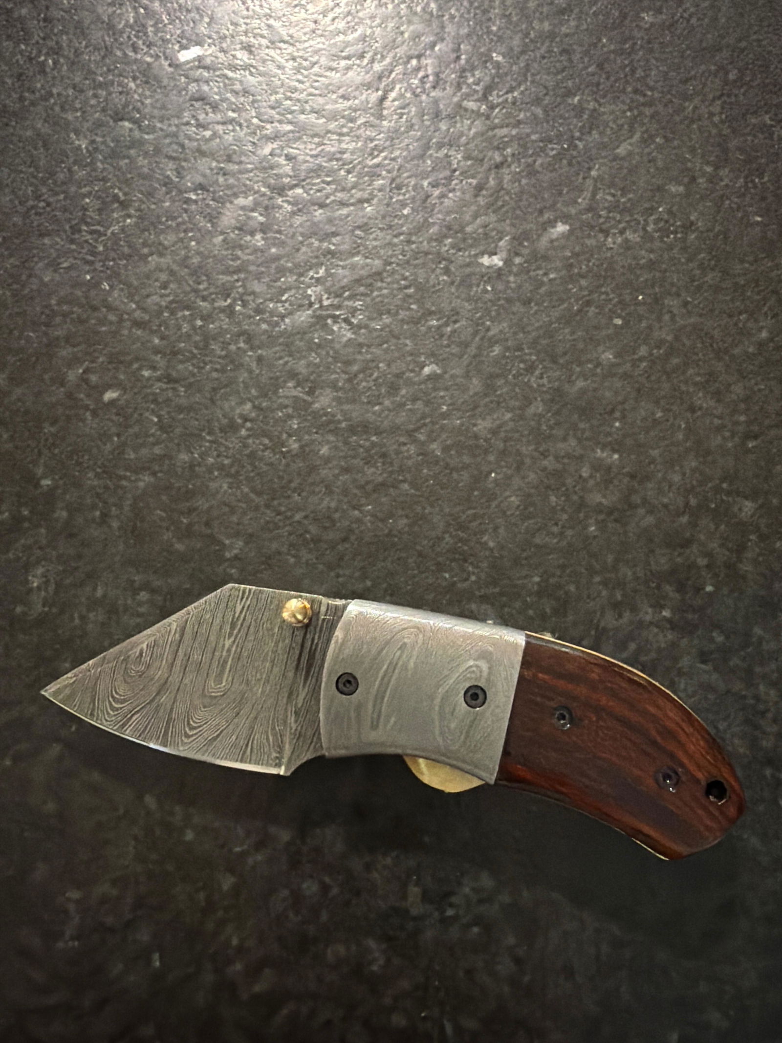 Tiny Torque - 5 inch Hand Forged Mini Folding Knife with Leather