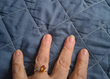 Criss Cross Diamond Ring with Oval Cut Citrine