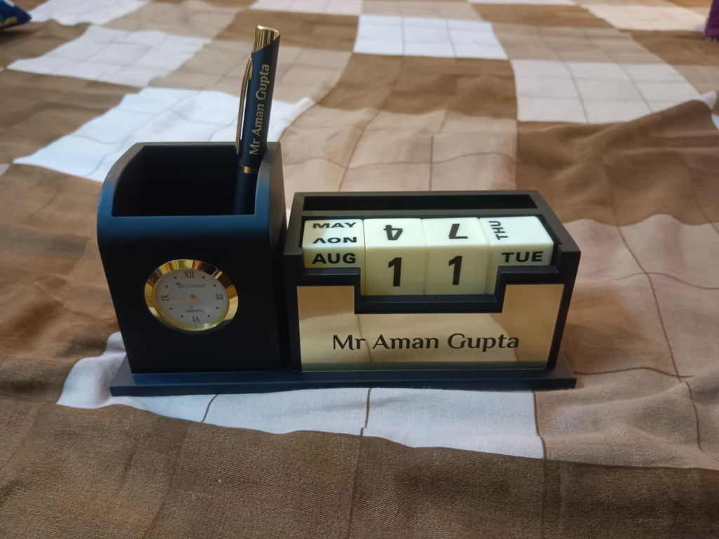 Engraved Desk Clock & Pen Set - Best Personalized Gift