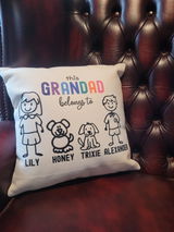 This Grandad Belongs To Personalised Cushion
