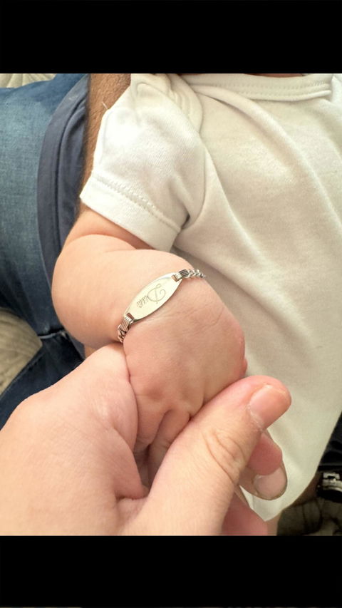 Bracciale targa per neonati 0-2 anni con incisione gratuita