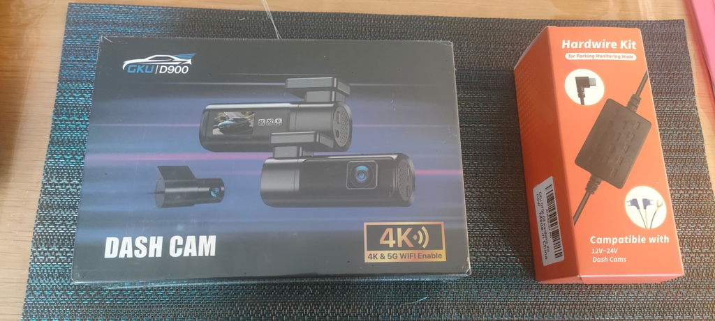 GKU D900 4K+1080P Dash Cam Front and Rear, 5Ghz Wi-Fi & GPS, WDR, Sony STARVIS Sensor, 64GB SD Card
