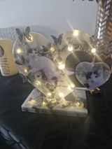 Double cœur sur socle