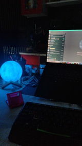 3D Moon Lamp Touch Light USB Rechargeable (Multicolour, 10 CM)