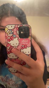 Hello Kitty All-Over Print Phone Case - Customizable for iPhone 17/16/15/14/13/12/11/Samsung S25/24/23 | Pink Heart Pattern Protective Cover (473109)
