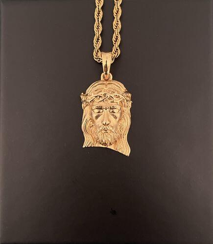 Gold Jesus Piece Necklace