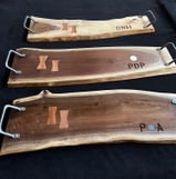 Hand Forged Bent Steel Tray Handles / Cutting Boards Flat Corners (1 Pair)
