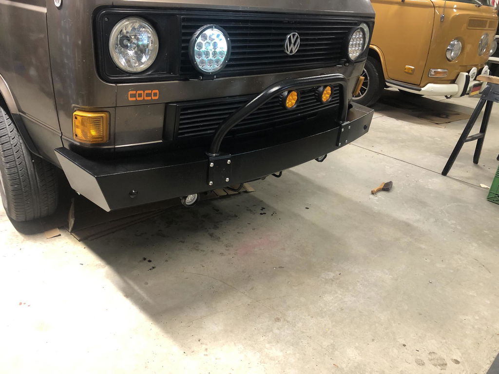 GoWesty Plate Steel Front Bumper [Vanagon] | BUMPER-FRONT-HC | GoWesty