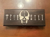 Personalized Hardwood Dice Tray and Vault With Full Size Tablet Stand