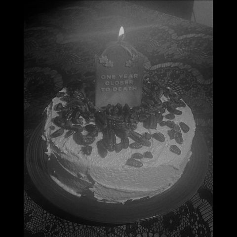 One Year Closer to Death ~ Tombstone Candle