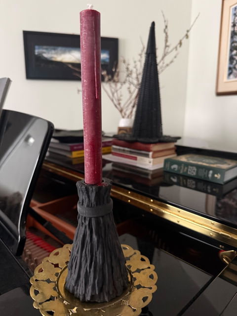 Broomstick ~ Taper Candle Holder