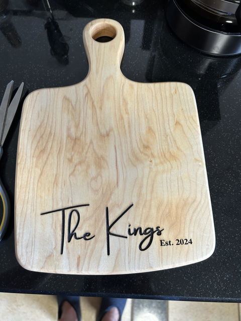 Charcuterie Board with Laser Engraving Add On | Cherry, Maple, Sapele, or Walnut Wood Color Options
