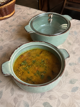 Mint Everyday Ceramic Serving Bowl Set with Glass Lid Set of 2 (800 ml)