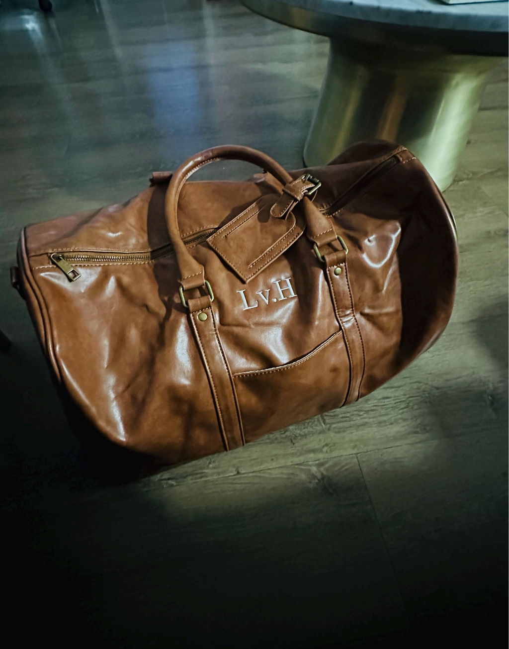 Customer photo of the Gentlemen's Duffle Bag personalized gift from Groovy Guy Gifts, shared in a five star review by Leilany V.