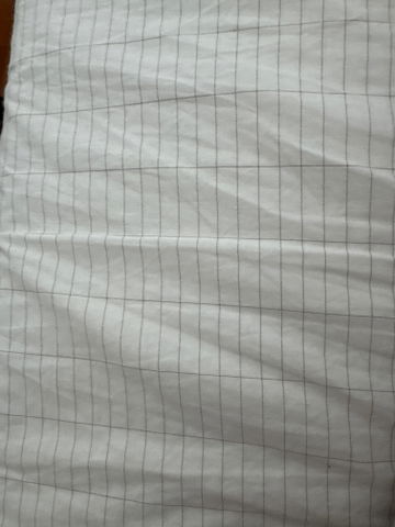 Customer photo: silver thread grid woven into the fabric