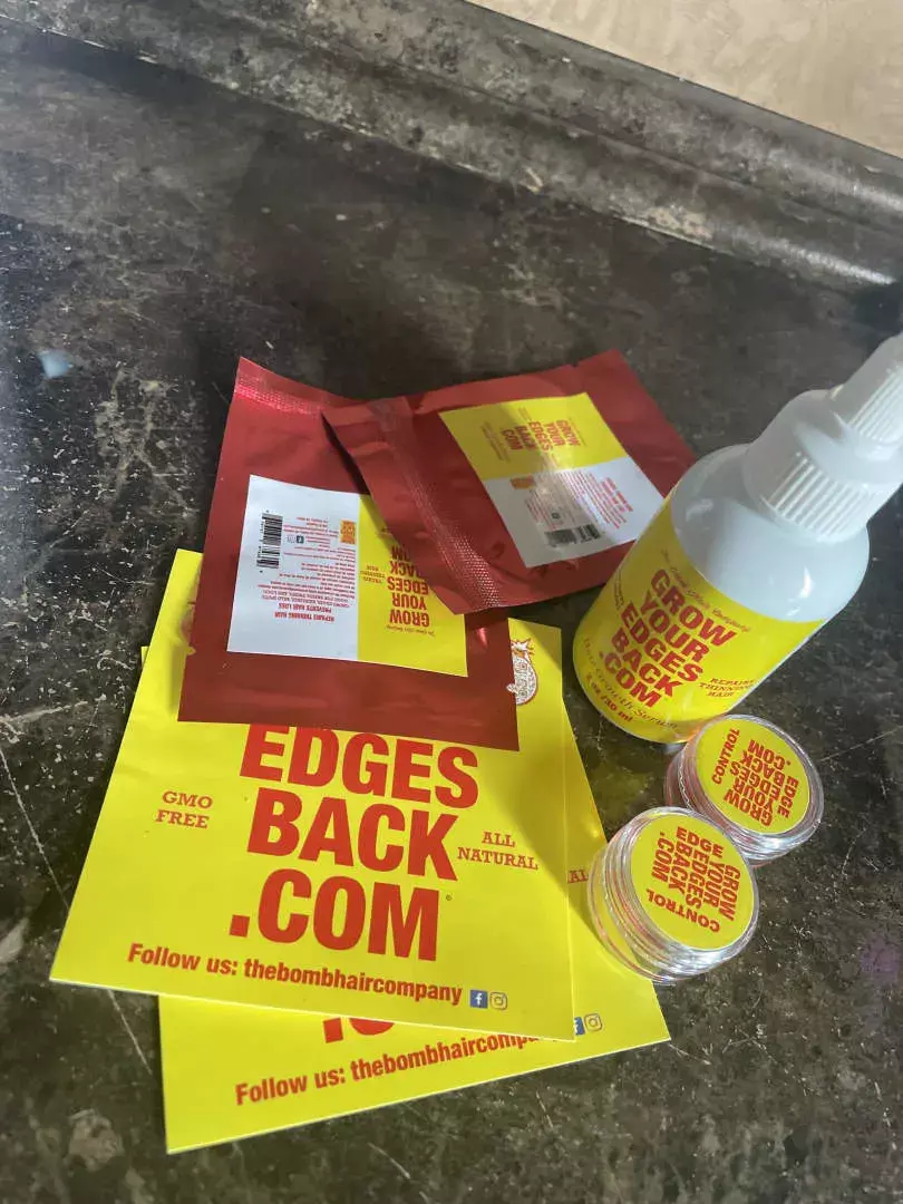 Customer review photo of edges after using the Growth Oil