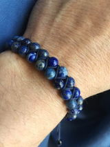 Men's LAPIS LAZULI Double Bead Bracelet